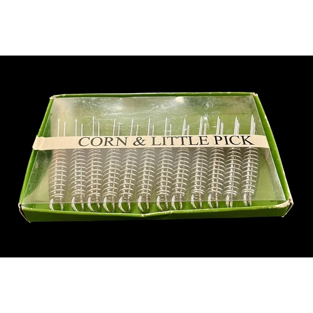 Corn Hors D'oeuvres Little Pick Holders Stainless Silver 12 Piece Set- Japan New